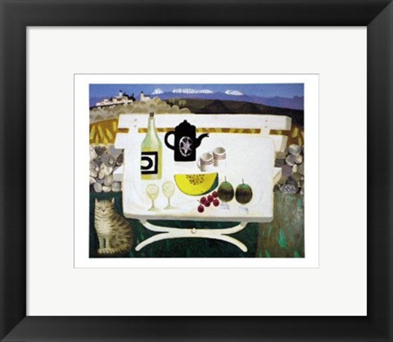 Framed Art Lunch in the Luberon by Mary Fedden 9 1/2 x 11 3/4